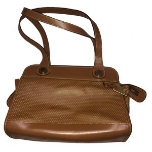 Dooney & Bourke Vintage Brown Leather Dotted Purse